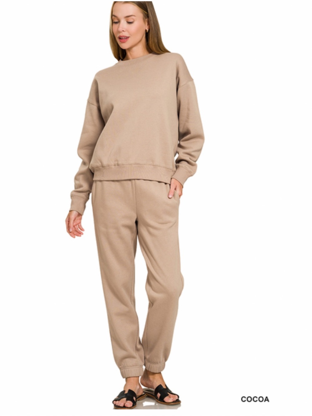 Cocoa ZENANA FLEECE LONG SLEEVE
PULLOVER & JOGGER SET